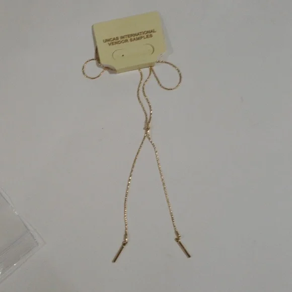 Gold Lariat Y-Necklace – Minimalist Dainty Adjustable Drop Pendant Chain Jewelry - Picture 8 of 8